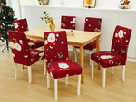 Funda navideña para silla decorativa universal Papá Noel con goma elástica