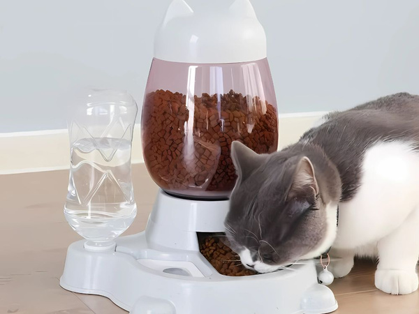 Comedero y bebedero para perros comedero automático para gatos 2en1