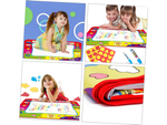 Tapis d'aquarelle grandes lettres chiffres éducation