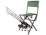 Fishing chair backrest with rod holder