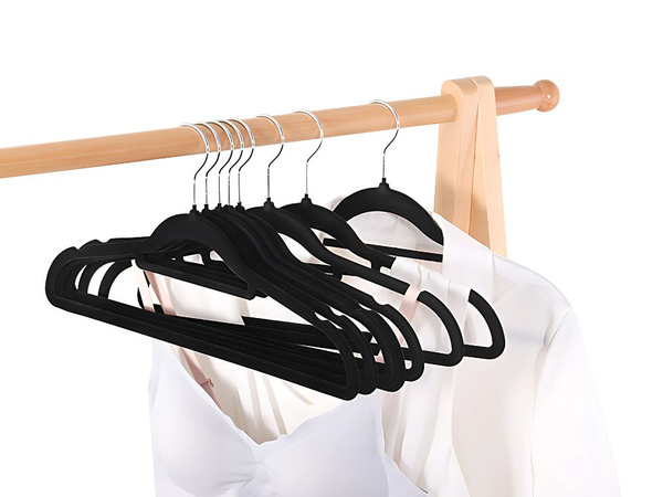 Cintres en velours noir anti-dérapant lot de 20 pièces