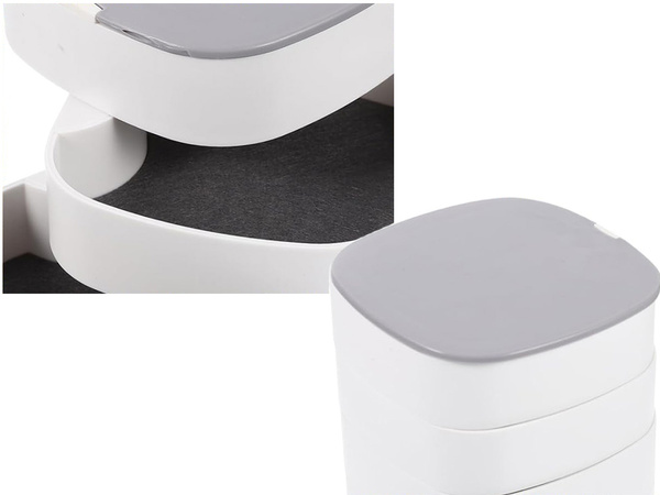 Kirstu kosmeetika organiseerija ehtekarp koos peegliga 4 tasandiga