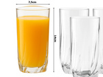 6 aukštų tiesių stiklinių rinkinys šaltiesiems gėrimams, 340 ml