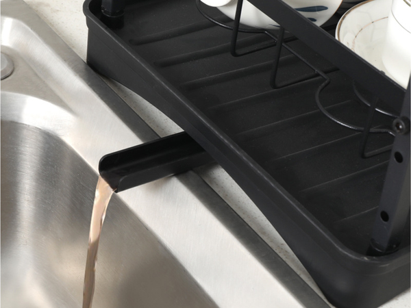 Lave-vaisselle séchoir assiettes couverts tasses égouttoir à deux niveaux avec plateau