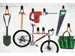 Gancho colgador doble portaherramientas taller bicicleta al garaje