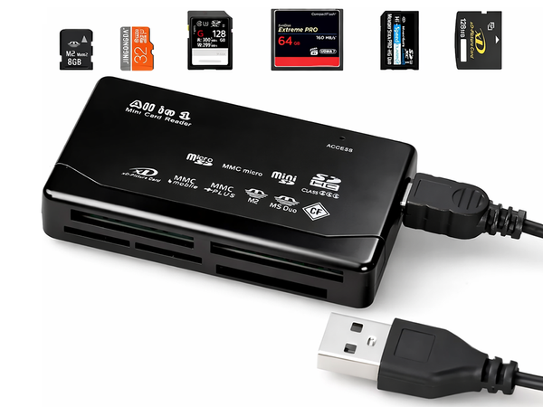 LECTOR DE TARJETAS DE MEMORIA PARA CÁMARA USB MULTI CF SD MICRO SD XD MS MMC