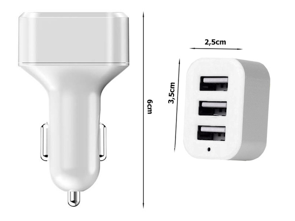 Autolaadija sigaretisüütaja pistikupesadele 3xusb