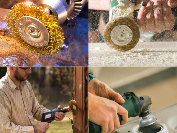 Misiņa stiepļu birstes skrūvgriezim 5 gab. Dažādu izmēru komplekts