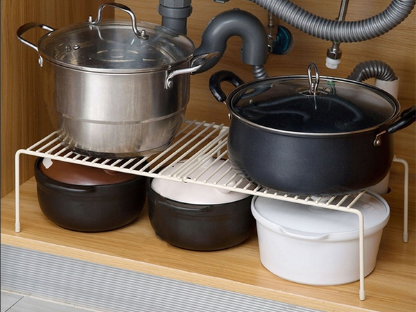 Étagère métallique réglable en largeur organisateur pliant à un seul niveau