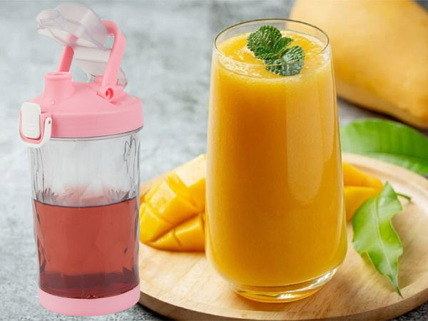 Smuuti blender, kaasaskantav, juhtmeta, jääpurustaja, roosa