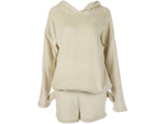 Warm women's pyjamas two-piece with hood soft plush short xl