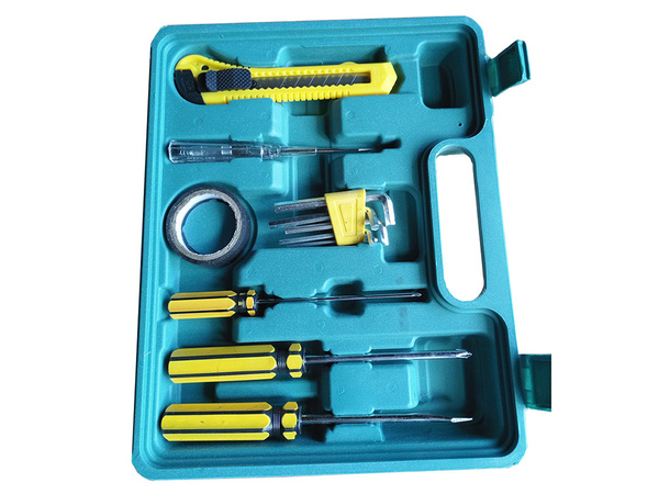 Tool set screwdrivers hammer 16 el in case