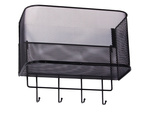 Cesta metal puerta organizador colgar estante ganchos