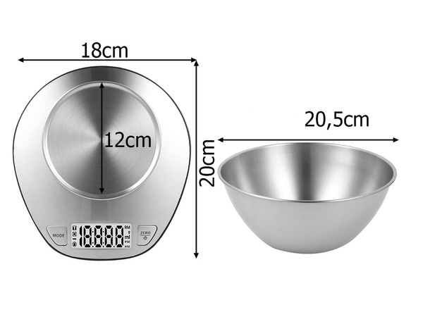 Elektronická kuchynská váha s digitálnou presnou váhou 5kg/1g