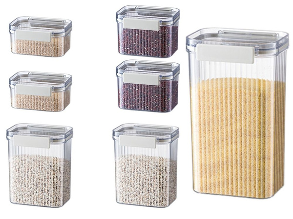 Kitchen food containers for pasta, container with seal, set of 7 pieces