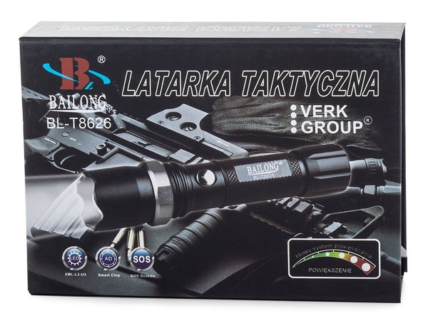 Bailong taktikaline led-torch zoom xml t6 batut