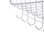 Metal basket under cabinet top 5 hooks paper holder