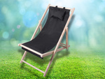 Wooden deckchair beach chairs folding garden cushion beach chair