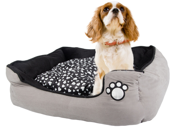 Lit pour chien en peluche avec coussin extractible doux et confortable