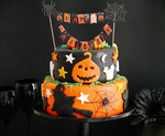 Halloween decoration for a cake cupcake picker topper garland paper