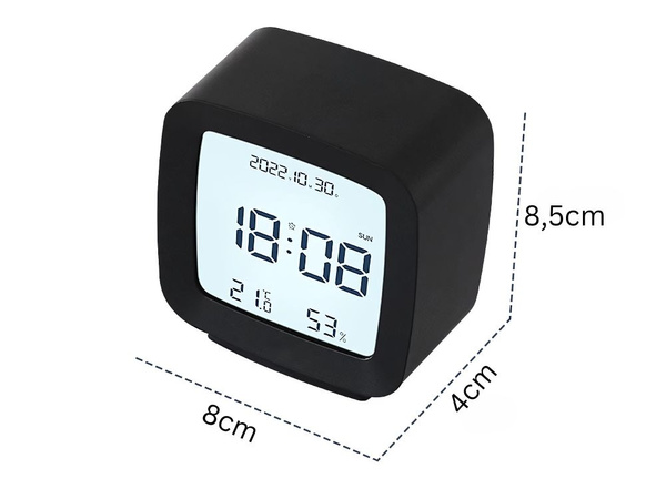 Ceas cu alarmă cu dată și temperatură cu funcție snooze lcd umiditate în aer