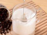 Manual coffee milk frother, mini electric mixer with stand