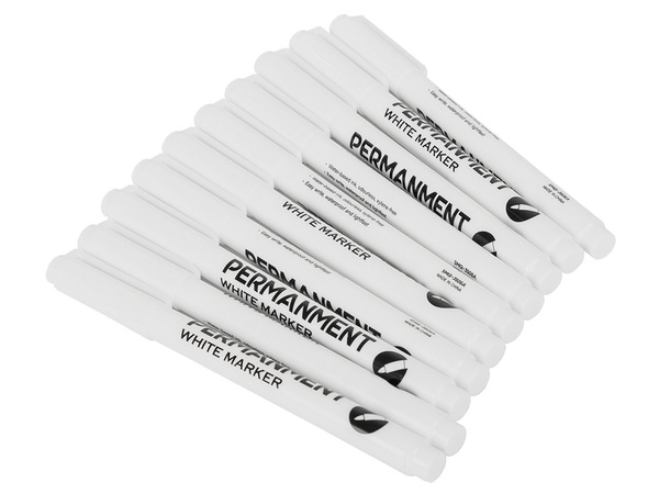 Permanent marker white for glass tyres steel
