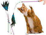 Hračka pre mačky rybársky prút hrkálka na hranie