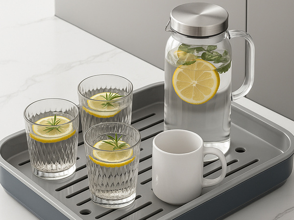 Two-layer kitchen tray drining rack for dishes vegetables fruit plastic