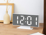 Electronic digital led clock alarm clock thermometer standing mirror usb memory