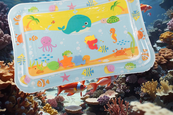 Inflatable sensory water mat for toddlers to play on