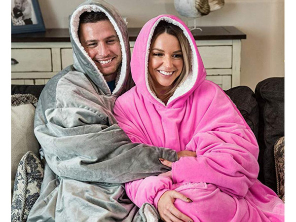 Warm sweatshirt oversize blanket xxl 2in1 thick fleece