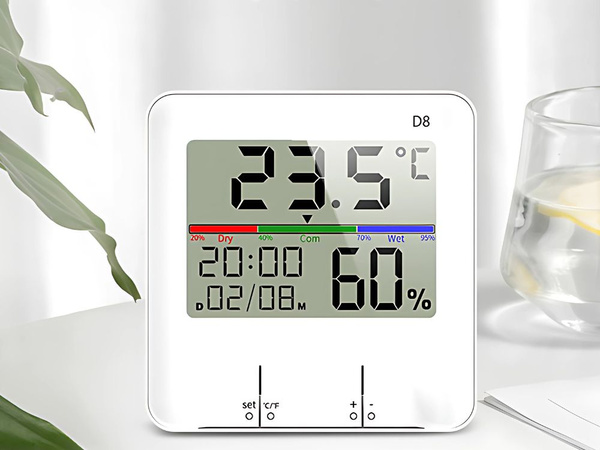 Termometrs meteoroloģiskā stacija iekšējais higrometrs pulkstenis baterija lcd