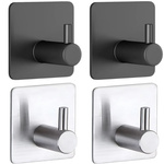 Self-adhesive bathroom hooks 4pcs without drilling