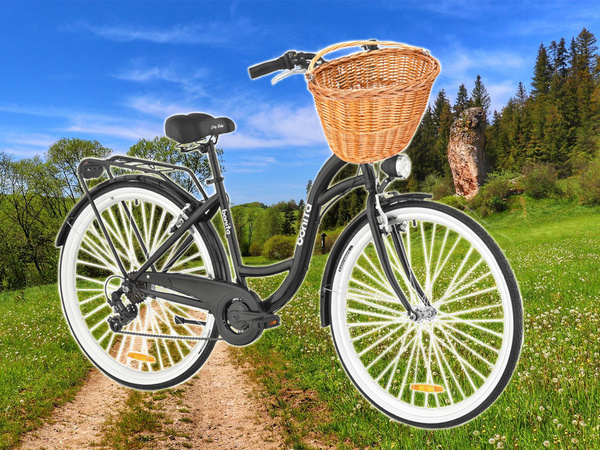 Veľký košík na bicykel prútený košík na bicykel kliknutím na riadidlá priestranný