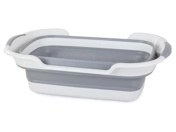 Silicone folding bowl with laundry drain