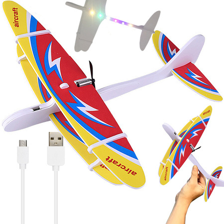 Avion en polystyrène mousse volante planeur led usb moteur fléchette