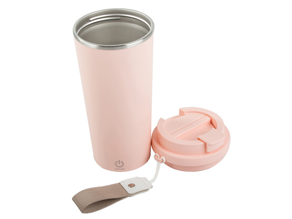 Kubek samomieszający 350ml stalowy termos na zimne i gorące smycz usb