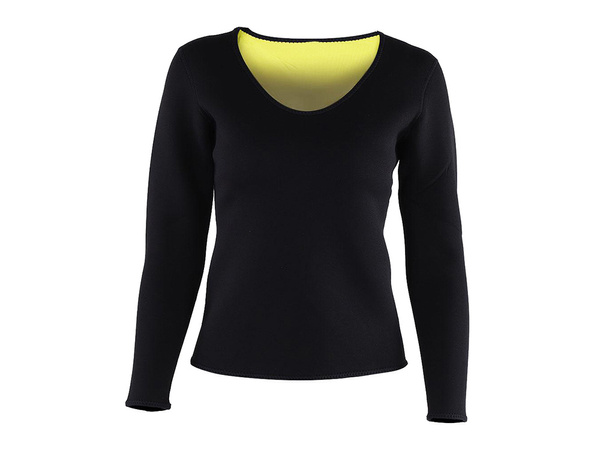 Damen-fitness-t-shirt aus neopren mit langen ärmeln