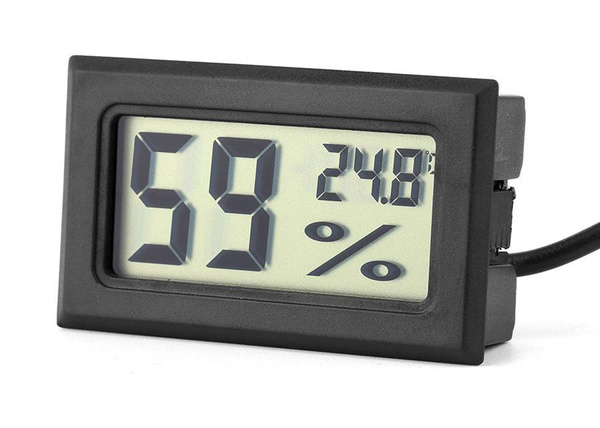 Electronic thermometer with probe humidity clock
