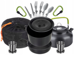 Camping cookware set kemping kettle frying pan 18in1