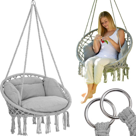 Hamac avec coussin chaise suspendue balançoire nid de cigogne maison de jardin boho