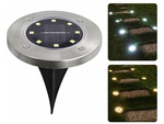 Solar disk garden lights twilight sensor 4pcs