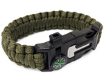 ARMBAND SURVIVAL-ARMBAND 5IN1 KOMPASS FEUERSTEIN SEIL MESSER PARACORD SEIL