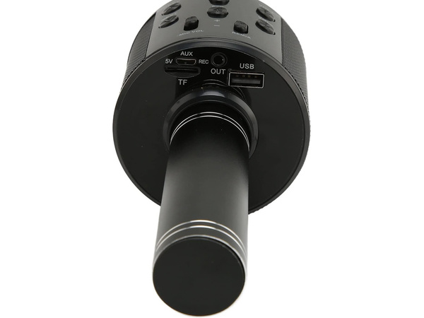 Microphone sans fil bluetooth enceinte karaoké modulateur de voix rond