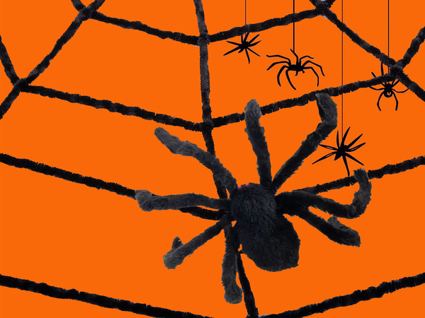 Mākslīgs liels liels zirnekļa tīkls melns halloween rotājums