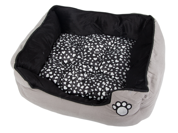 Cama de perro de felpa con cojín extraíble suave cómodo