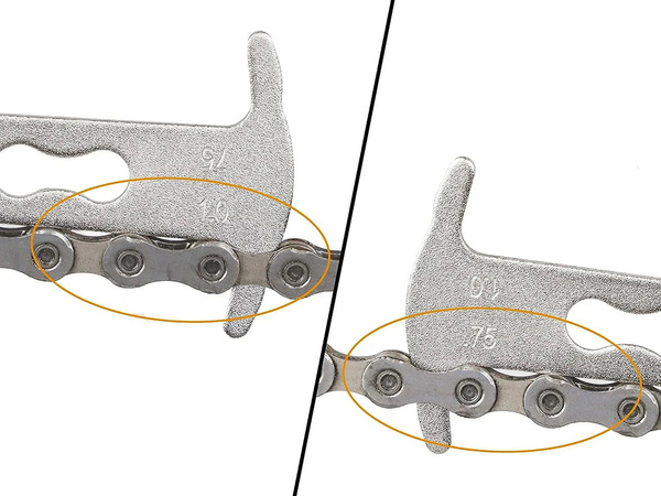 Instrumento para medir el desgaste de una cadena de bicicleta