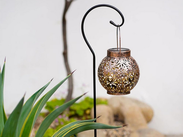 DECORATIVE SOLAR LANTERN LED SOLAR LANTERN GOLD COPPER HANGING