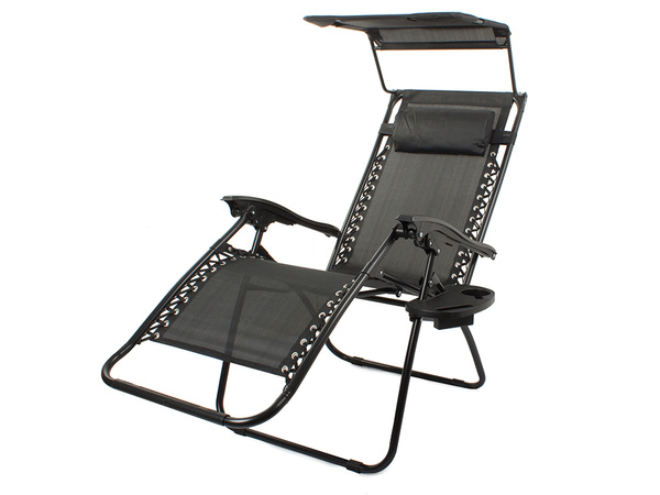 Folding beach chair zero gravity 2in1 chair with canopy